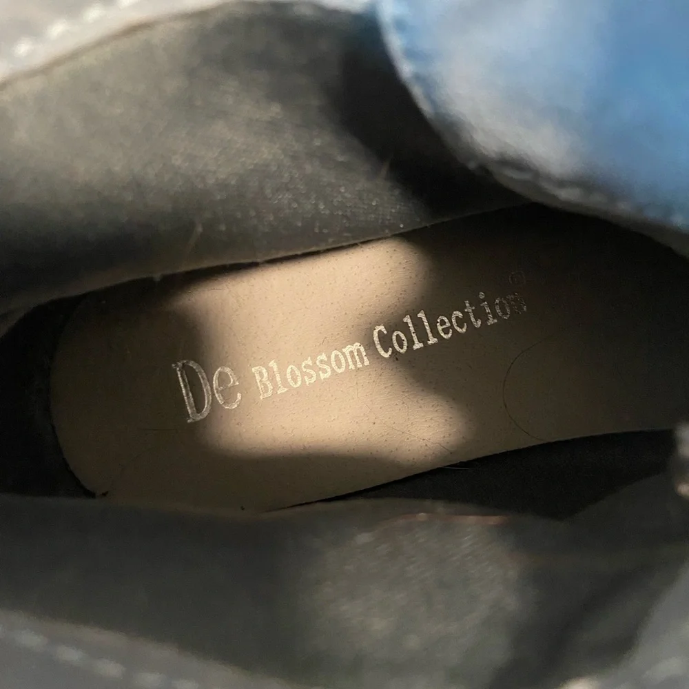 De Blossom Collection women’s blue urvasi-24 lace up ankle‎ boots size 8.5